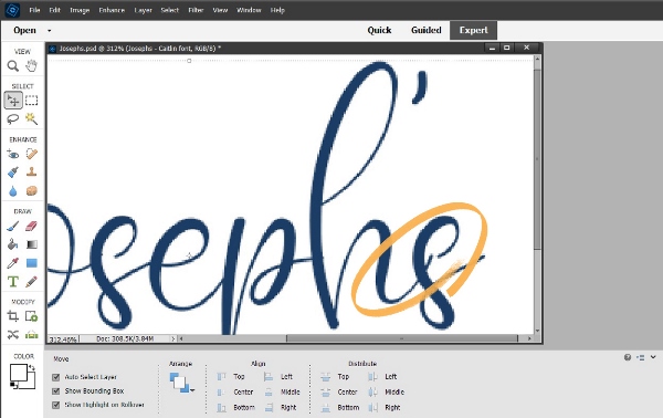 Overlapping Script Letters