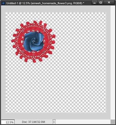Flower Centered Over Doily