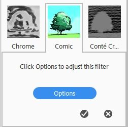 Comic Options Button