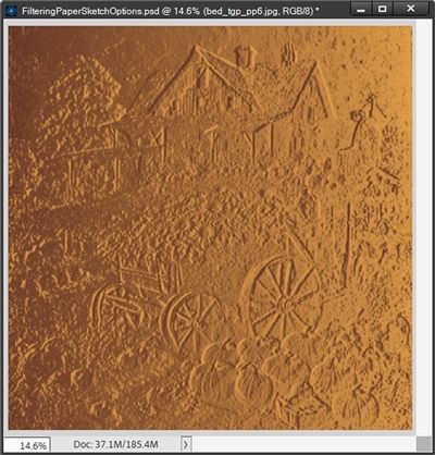 Bas Relief - Orange & Brown