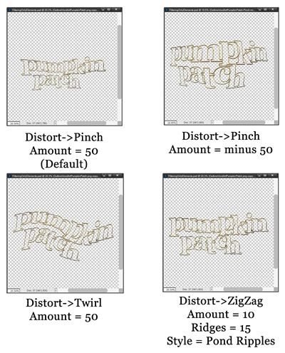 Pumpkin Patch Word Art Filter Options
