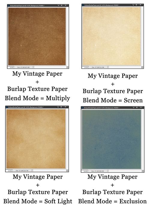 Vintage Paper Burlap Blended Options