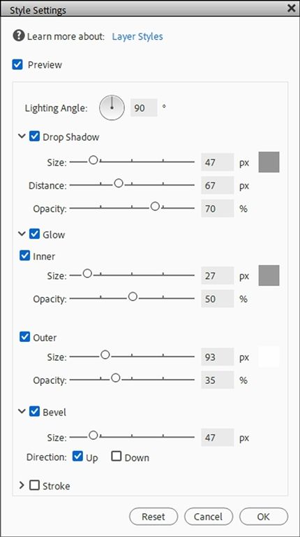 Plastic Style Settings